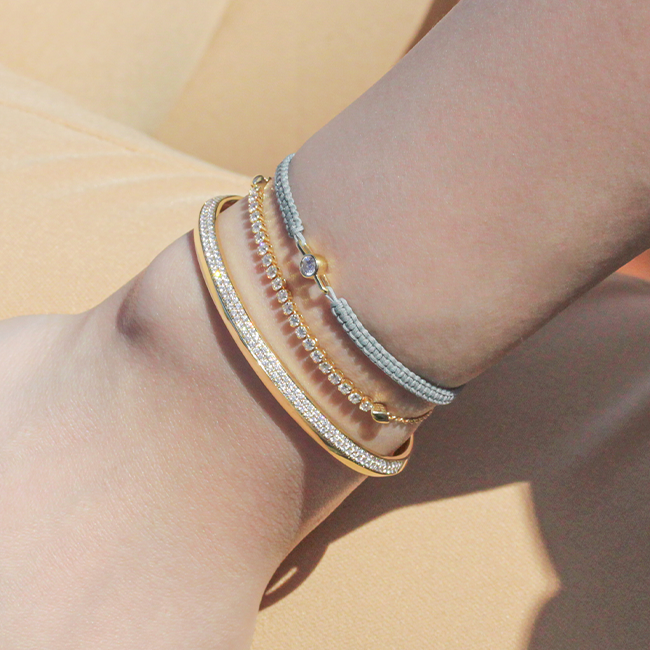 Sleek diamond bangle